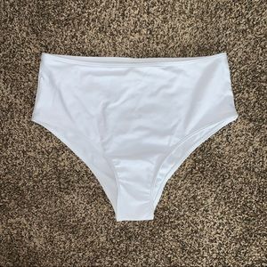 White High Waisted Bikini Bottom